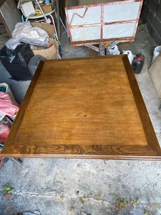 Mesa antigua castaño macizo restaurada