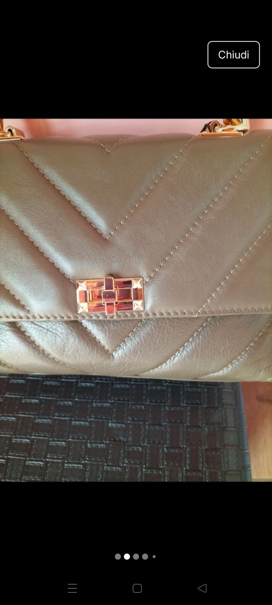 Borsa vera pelle verde militare