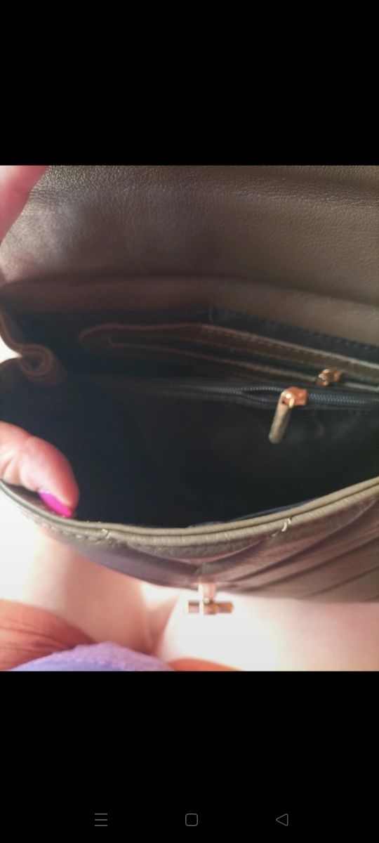 Borsa vera pelle verde militare