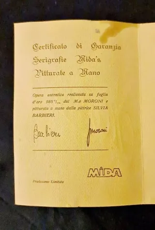 Serigrafia Oro 985 Moroni dipinto S. Barbieri