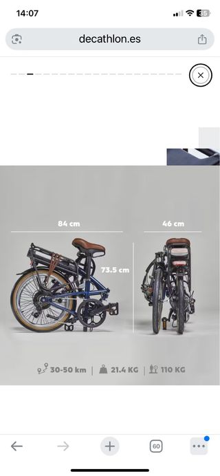 Bicicleta Eléctrica Efold 500 Btwin