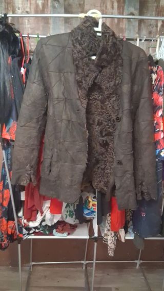 Chaqueta ante reversible marrón