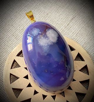 Colgante Ágata Azul en Oro