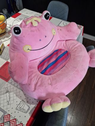 Trona infantil rosa de peluche