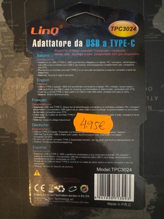Adaptador LinQ USB a Tipo-C Rosa