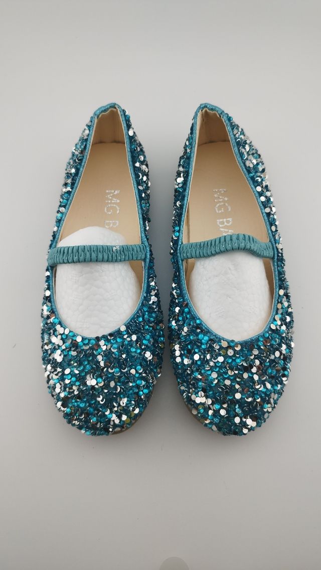 Zapatos niña N 29 de lentejuelas azules