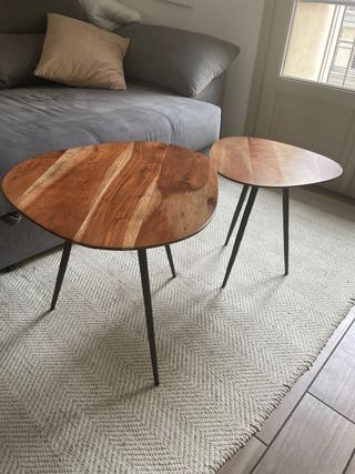 Maisons du Monde Set di 2 tavolini da caffè in legno e metallo 