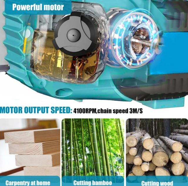 Motosega a Batteria 88V con 2 Batterie al Litio