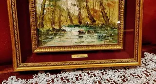 Quadro D.M. Salvatore Olio su Tela Paesaggio 41x30