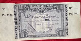 Billete 1000 pesetas Banco de España 1937
