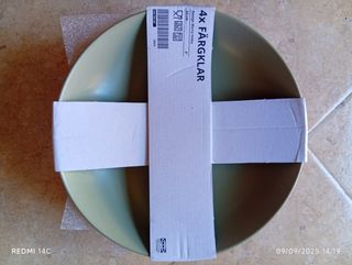 4 piatti fondi IKEA FÄRGKLAR Verde 23 cm