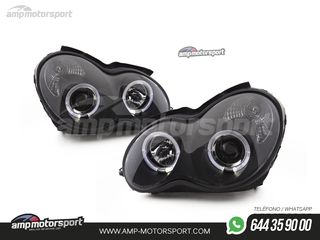 FAROS DELANTEROS OJOS DE ANGEL PARA MERCEDES CLASE C W203