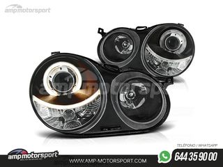 FAROS DELANTEROS OJOS DE ANGEL PARA VOLKSWAGEN POLO 9N