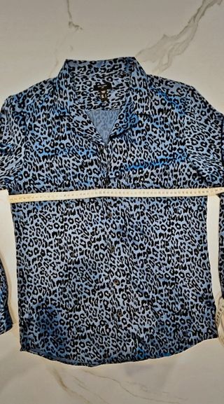Camicia uomo New Look fantasia leopardata blu