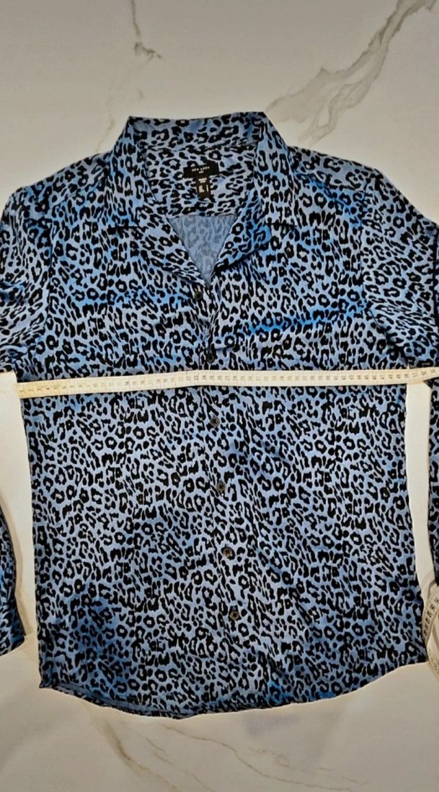 Camicia uomo New Look fantasia leopardata blu