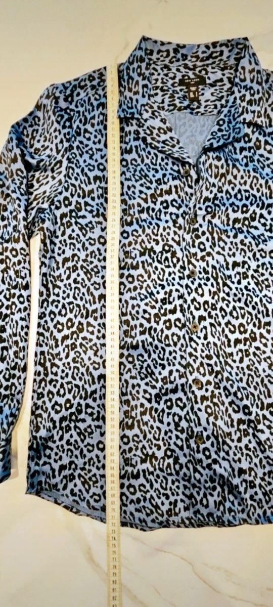 Camicia uomo New Look fantasia leopardata blu