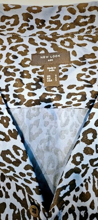 Camicia uomo New Look fantasia leopardata blu