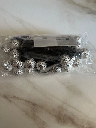 Guirnalda Luces LED Bolas Plateadas