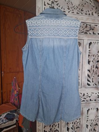 Camisa vaquera sin mangas Talla S
