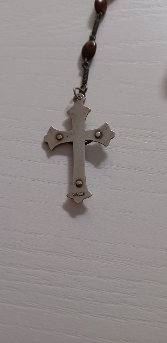 Rosario antiguo con estuche de cuero