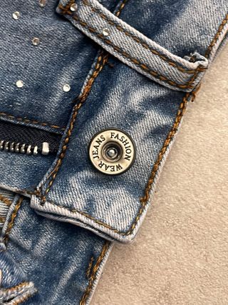 Gonna jeans con strass