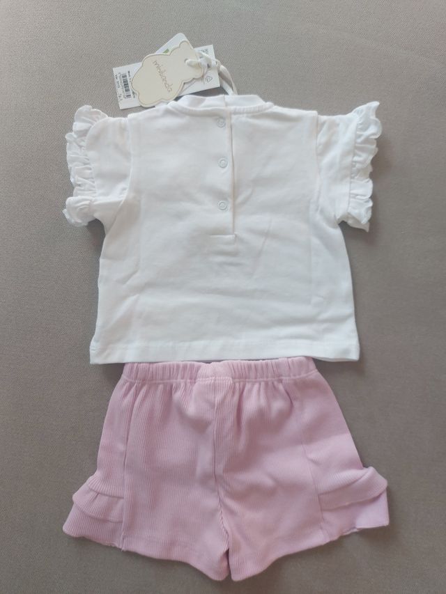 Completo neonata 0-3 mesi Minibanda bianco e rosa