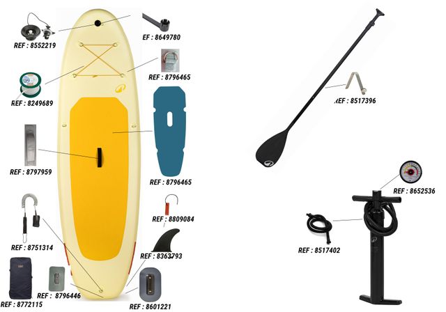 Tabla paddle surf hinchable 100 9'6 1 Persona (Hasta 80 kg)