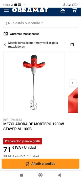 Mezclador de mortero Stayer M1100B