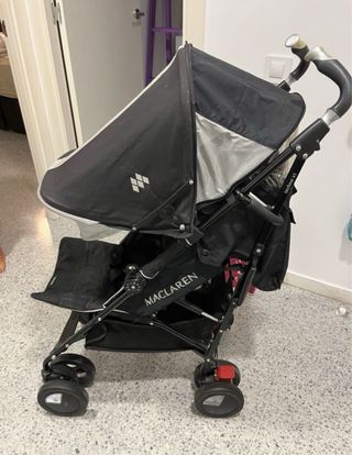 Carrito de paseo Maclaren+Plastico lluvia+Parasol 