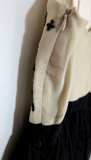 Vestido Beige y Negro Talla S/M