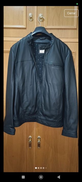 Cazadora Biker Piel Negra marca" Boston"