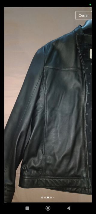 Cazadora Biker Piel Negra marca" Boston"