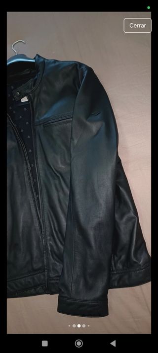 Cazadora Biker Piel Negra marca" Boston"
