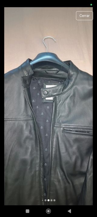 Cazadora Biker Piel Negra marca" Boston"