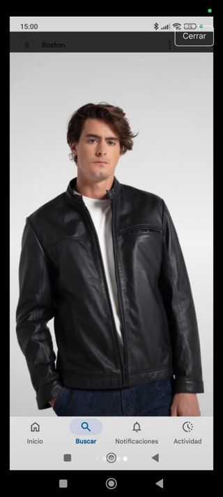 Cazadora Biker Piel Negra marca" Boston"