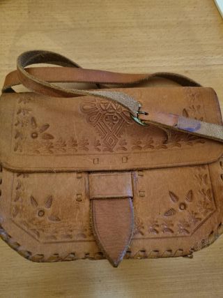Borsa in pelle lavorata anni '70