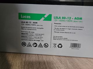 Batería AGM 100ah 12v Lucas