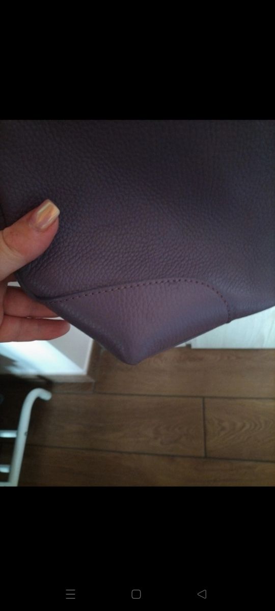 Borsa vera pelle viola con tracolla