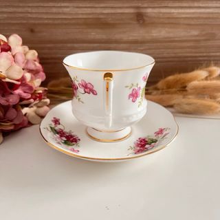 Taza y plato Royal Ascot porcelana inglesa