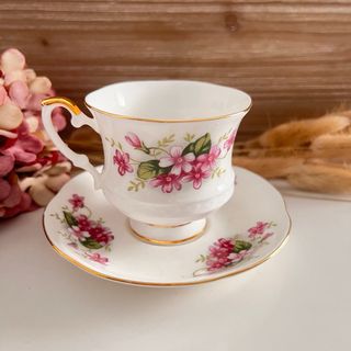 Taza y plato Royal Ascot porcelana inglesa