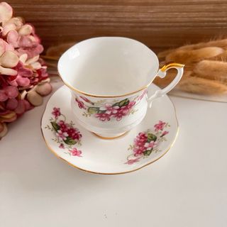 Taza y plato Royal Ascot porcelana inglesa
