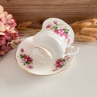 Taza y plato Royal Ascot porcelana inglesa