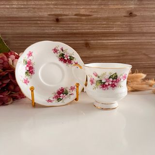 Taza y plato Royal Ascot porcelana inglesa