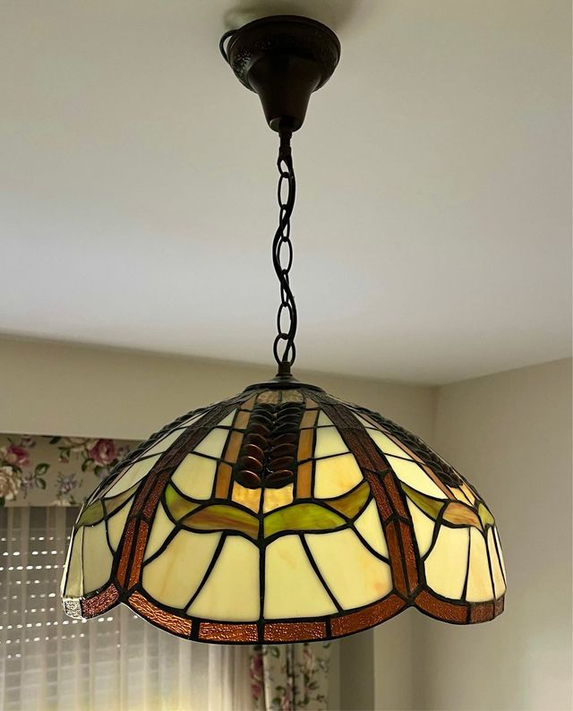 ESTILO TIFFANY LÁMPARA TECHO + 2 LÁMPARAS MESITA