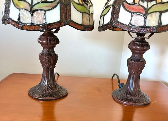 ESTILO TIFFANY LÁMPARA TECHO + 2 LÁMPARAS MESITA