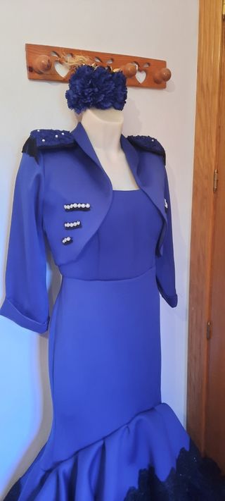 Traje Flamenca Goyesco Azul Talla 42/44