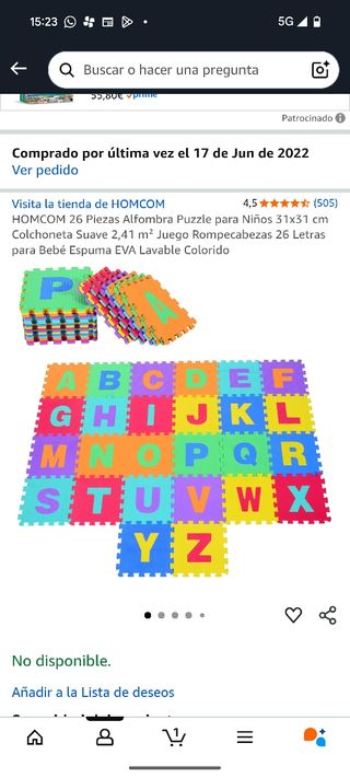 Alfombra Puzzle Infantil Espuma