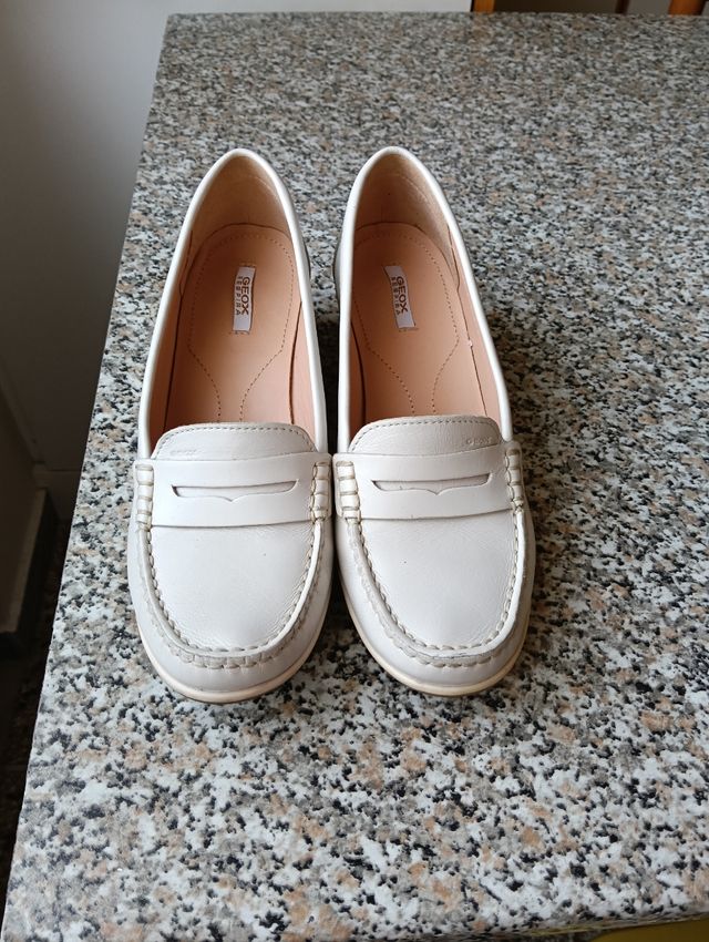 Mocassini donna Geox bianchi