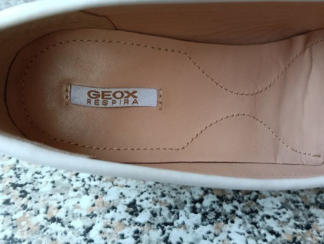 Mocassini donna Geox bianchi