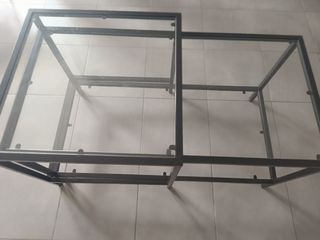 Mesa nido Ikea metal negro y cristal